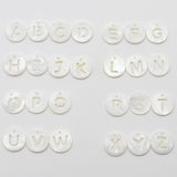 Freshwater Shell Mother Of Pearl Disc Letter Charms Pendant