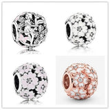 925 Silver Daisy Fairy Crystal Bead Charm for Women Bracelet & Necklace