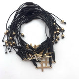Hand-Woven Golden Cross Bracelet Friendship Spiral Knot Couple Bracelet