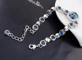 Crystal Link Chain Bracelet for Women with Square Charms