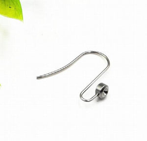 50pcs 316L Stainless Steel Earrings DIY Findings with Bezel Babochon Back