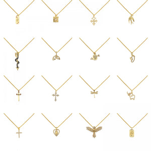 Cross Pendant Necklace Set with Zircon Charms