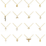 Cross Pendant Necklace Set with Zircon Charms