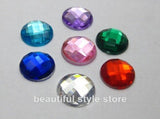 200pcs Mixed 10mm Sewing Flatback Acrylic Round Button Beads
