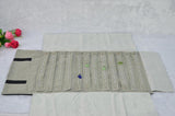 Grey Velvet Jewelry Roll Travel Case Organizer with Bear