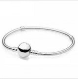 925 Silver Pink Heart Clasp Bracelet for Beads DIY