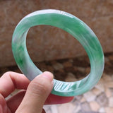 Zheru Jewelry Natural Burmese Jade Two-Tone Green Bracelet