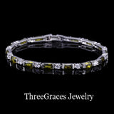 ThreeGraces Silver CZ & Multicolored Crystal Bracelet for Women