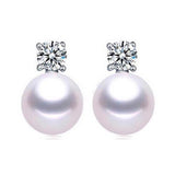 Silver Freshwater Pearl Princess Style Earrings Wedding Jewelry