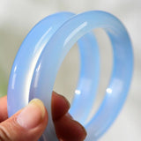 Zheru Jewelry Natural Agate Chalcedony Light 54mm-64mm Bracelet