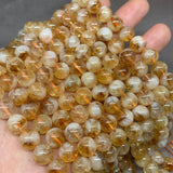 6A Stone Milk Cap Citrine Quartz Beads 5A 6/8/10mm Bracelet DIY
