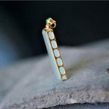 S925 Square Lucky Pendant Inlaid Hetian Jade Necklace