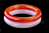Round Red Green Veins Agate Jade Bangle Woman's Bangles Sweet Girl's Gift