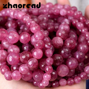 Faceted Pink Tourmaline Stone Beads for DIY Jewelry Making