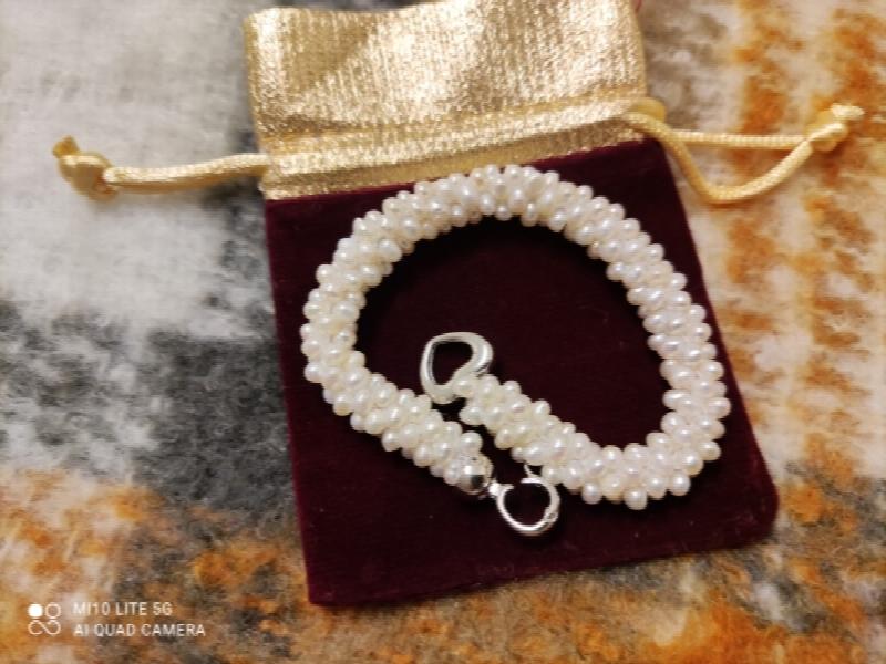 Natural Freshwater Pearl choker collarbone chain Necklace Bracelet Sets