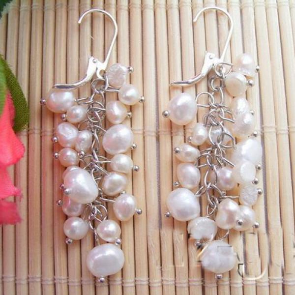 Baroque Pearl Silver Dangle Earrings Wedding Birthday Fine Women Gift