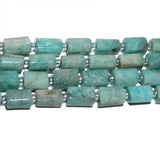 Faceted Amazonite Beads Cylinder Spacer For Jewelry DIY