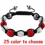 10mm Mixed Rhinestone Bracelet with 9 Ball Beads