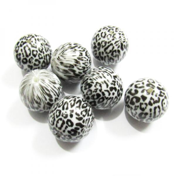 20mm 100pcs/bag Acrylic Leopard Beads for Chunky Necklace
