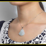 Burmese Jadeite Maitreya Buddha Pendant Necklace for Women