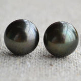 Real Pearl Earrings 12mm Freshwater Pearl Studs S925 Sterling Silver