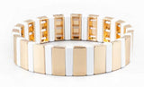 Rainbow Elastic Bracelet Enamel Tile Bracelets Metal Bohemian Pulseras