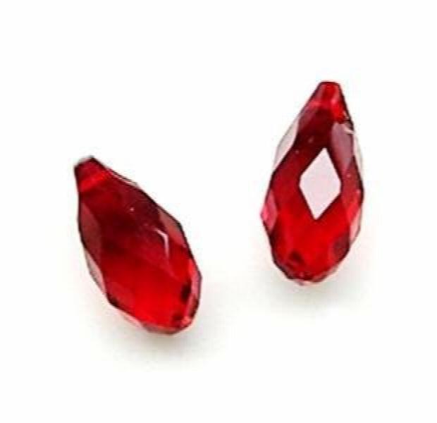 30pcs/lot 6*12mm Red Crystal Bead Pendant DIY Loose Beads