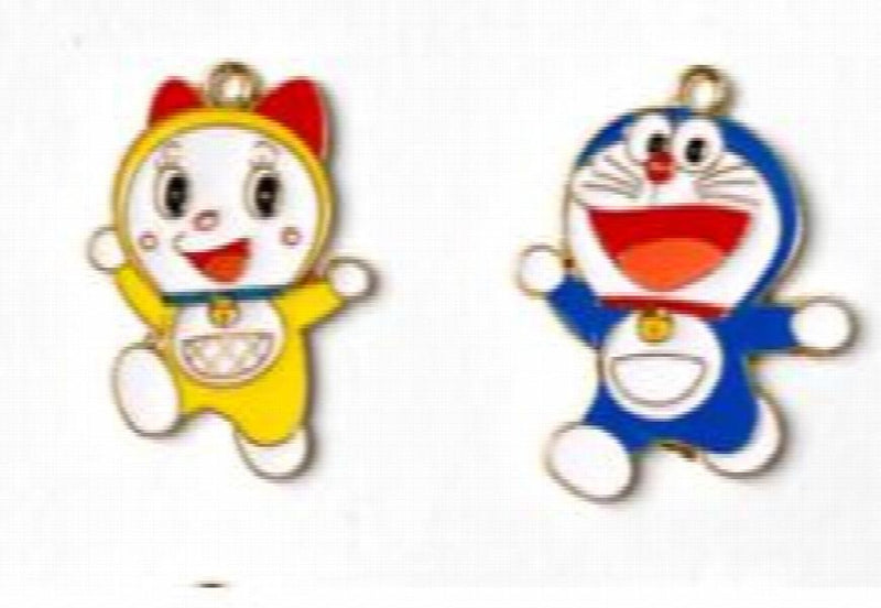 50pcs Doraemon Metal Charm Pendants for DIY Jewelry Making