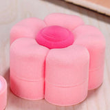 Velvet Pink Plum Blossom Jewelry Box Ring Earrings Necklaces Gift Case