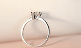 6-Prongs Wedding Ring Solid Silver CZ Engagement Jewelry