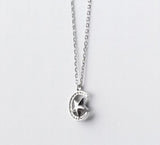 925 Silver Crystal Star Moon Necklace Pendant C-D3868