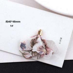 50pcs Chiffon Tassel/Bowknots Floral Print Earring/Garment Accessory