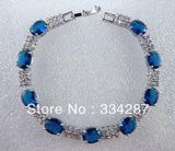 18KGP Lady's CZ Bracelet 4 Colors Red/Green/Pink/Purple/Blue