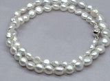 Baroque 10-11mm Freshwater Pearl Necklace 18in Silver
