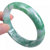 Zheru Jewelry Natural Green Myanmar Jade 54mm-62mm Bracelet