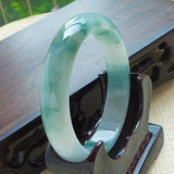 Zheru Natural Burmese Jade Two-Tone Bracelet 54-64mm