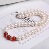Pink Purple Pearl Necklace 8-9MM Natural Irregular Freshwater Pearl