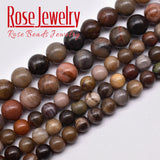 Natural Petrified Wood Stone Beads 15'' Strand 6/8/10/12 mm DIY Jewelry Making