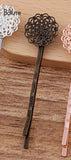 BoYuTe 15MM Filigree Flower Hair Barrette Supply Retro DIY Hair Accessories
