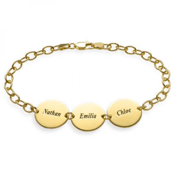 Personalized Family Name Bracelet for Mom 18K Plating Gift
