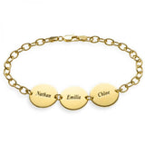 Personalized Family Name Bracelet for Mom 18K Plating Gift