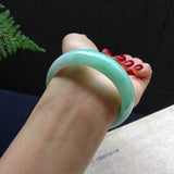 Natural Myanmar Jade A-Class 54mm-62mm Light Bracelet Princess Bracelet