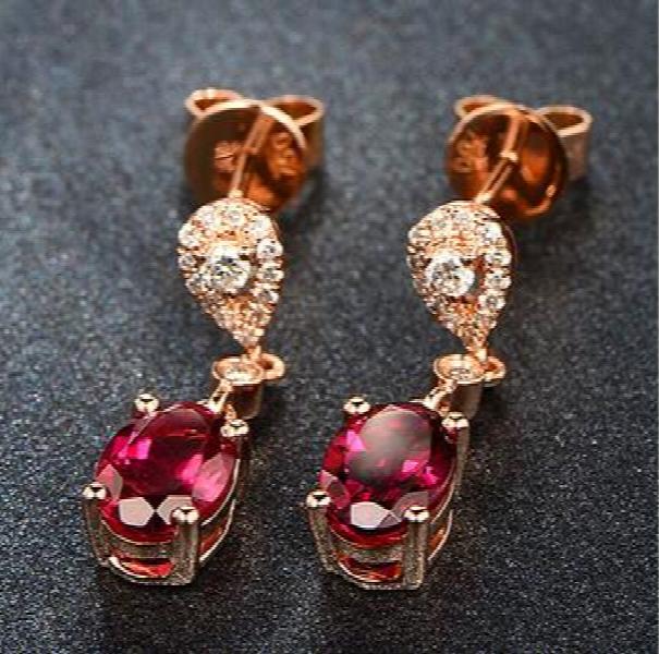 925 Silver Needle Purple Zircon Crystal Diamond Earrings