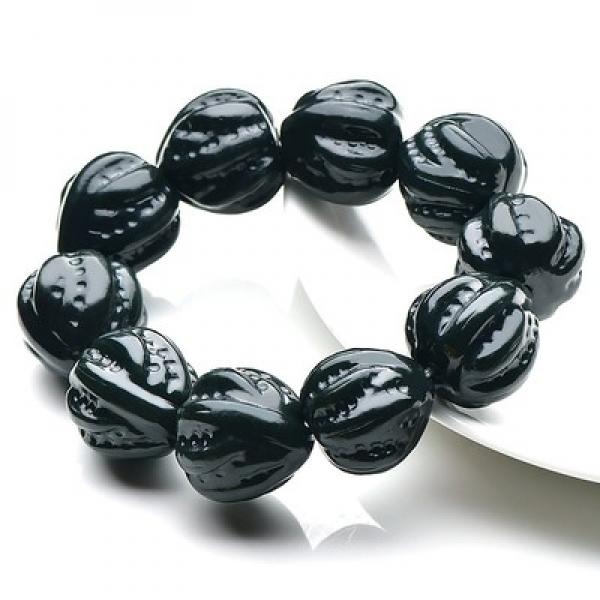Natural Hetian Jade Dark Green Walnut Bracelet Men's and Women's Jewelry Gift