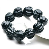 Natural Hetian Jade Dark Green Walnut Bracelet Men's and Women's Jewelry Gift