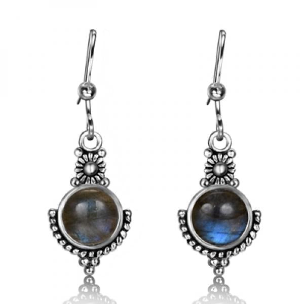 Labradorite Drop Earrings 925 Silver Fine Jewelry