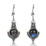 Labradorite Drop Earrings 925 Silver Fine Jewelry
