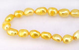 Rice Yellow Freshwater Pearl Loose Beads Full Strand DIY Necklace Material