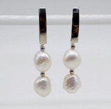 Baroque Freshwater Pearl Earrings 925 Silver Hook Women's Jewelry