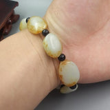 Zheru Hetian Jade Two-Color Bracelet Men Women Jewelry